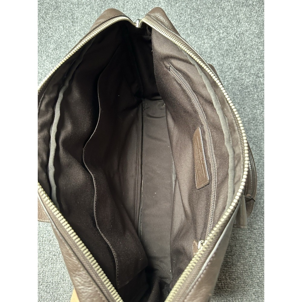 Mens Leather Coach Brown Briefcase Laptop Work Bag, Size One Size - Picture 8 of 13